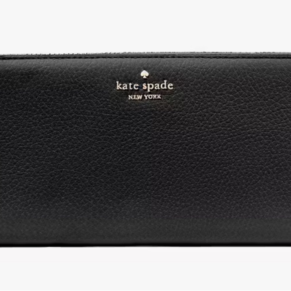 Pebbled Leather Wallet with Spade Logo